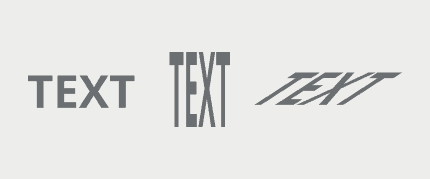 You can use the transform tool in Inkscape to change how text looks.