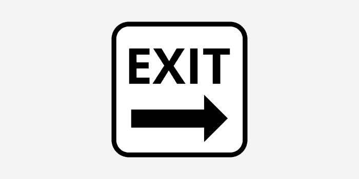 The "Exit"sign exemplifies the principle of continuation in logo design.