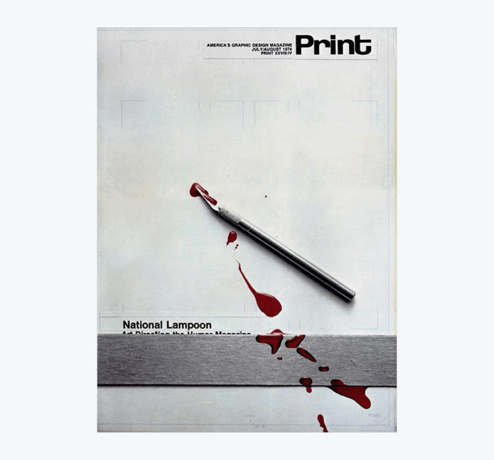 This 1974 cover of Print magazine uses the space principle to create drama. 