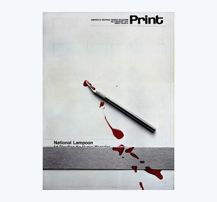 This 1974 cover of Print magazine uses the space principle to create drama.