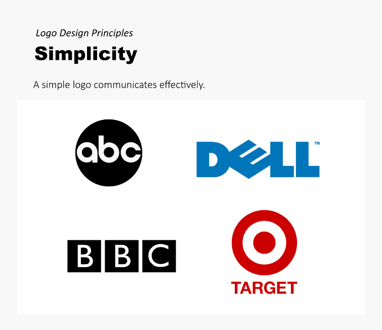 Simplicity logo design principle: A simple logo communicates more effectively. 