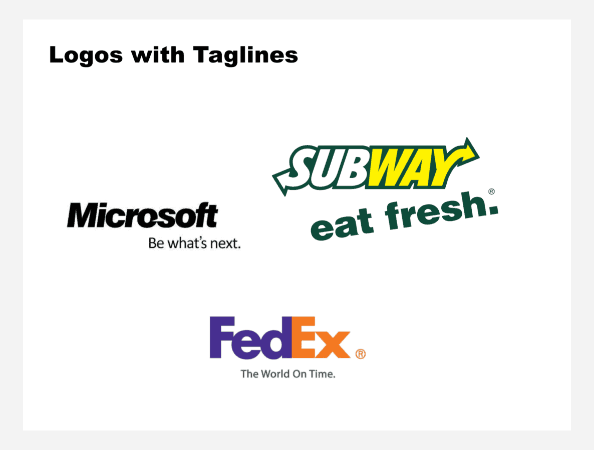 Famous logos using taglines